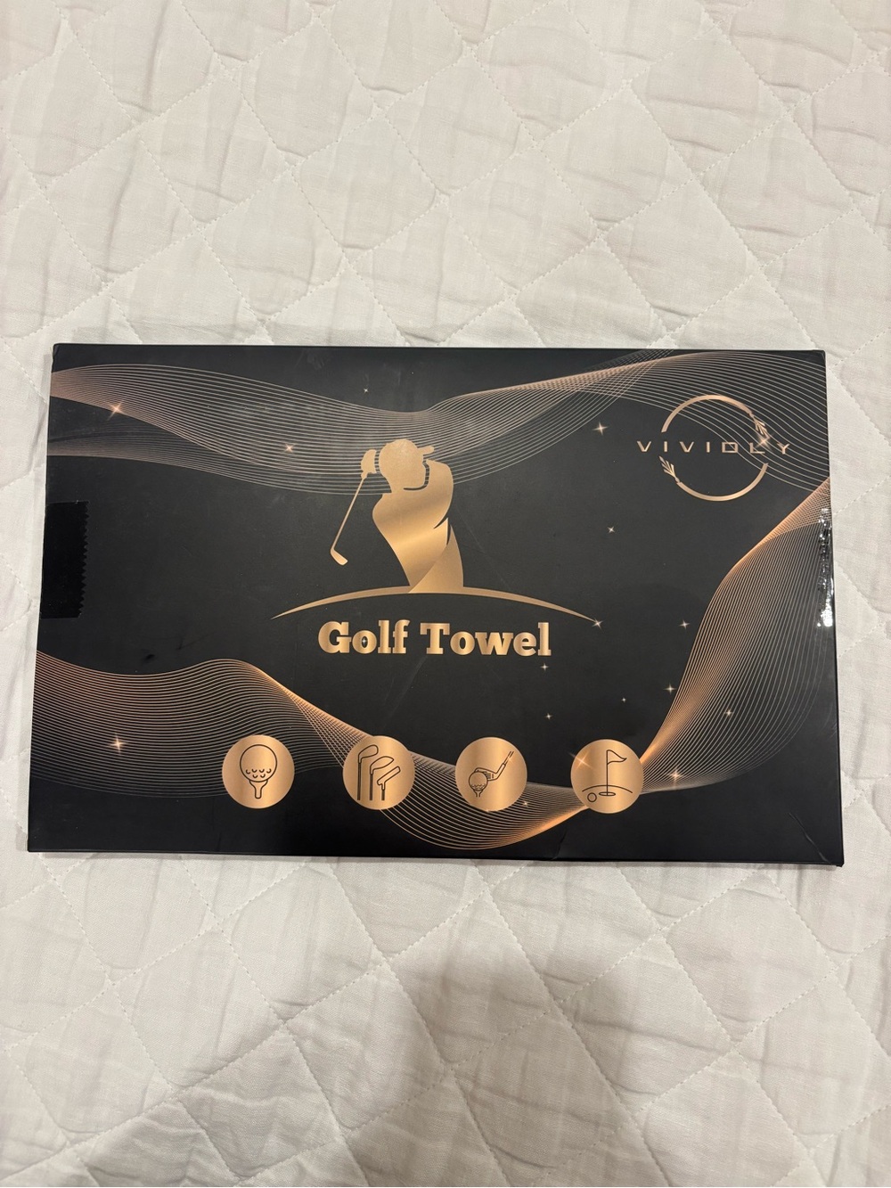 Vividly Golf Towel - Black, Blue, Grey